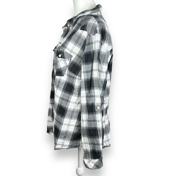 Torrid Plaid Long Sleeve Button Down Shirt Size 2 - Picture 4 of 8